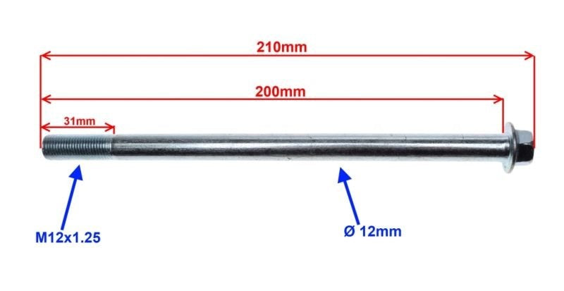 Bakaxel Yamaha DT50/80/RD50/80MX/FS1 m12x200-205